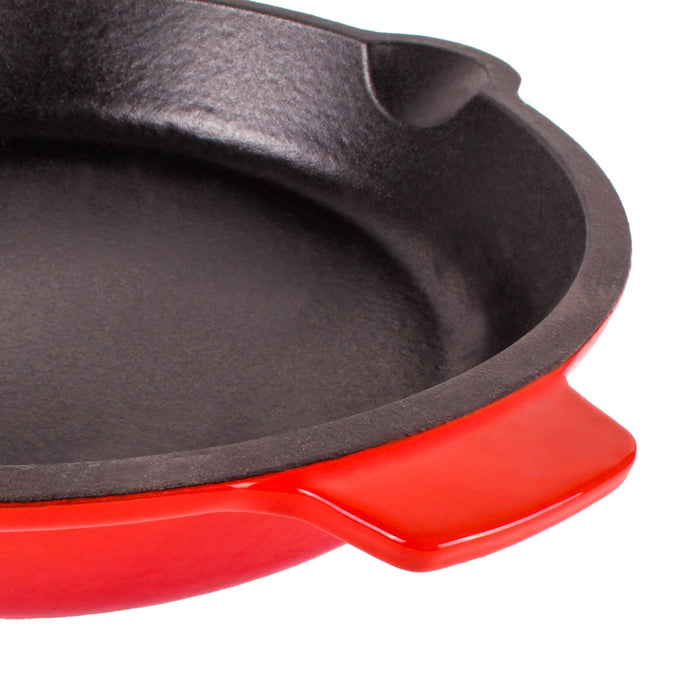BergHOFF Neo 2pc Cast Iron 10" Fry Pan & 11" Grill Pan Cookware Set, Red - Griddles & Grill Pans