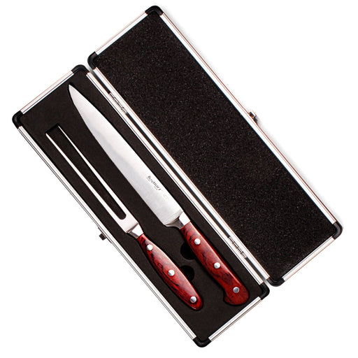 BergHOFF Pakka Wood 9pc Stainless Steel Steak & Carving Knife Set - Kitchen Knives