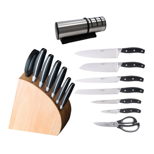 BergHOFF Forged 9pc Stainless Steel Knife Block Set with Sharpener - Knife Blocks & Holders