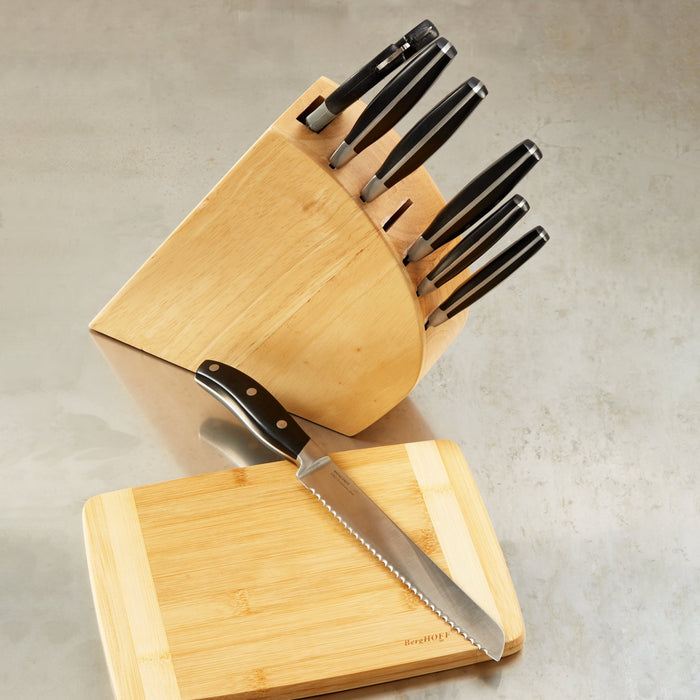 BergHOFF Forged 9pc Stainless Steel Knife Block Set with Sharpener - Knife Blocks & Holders