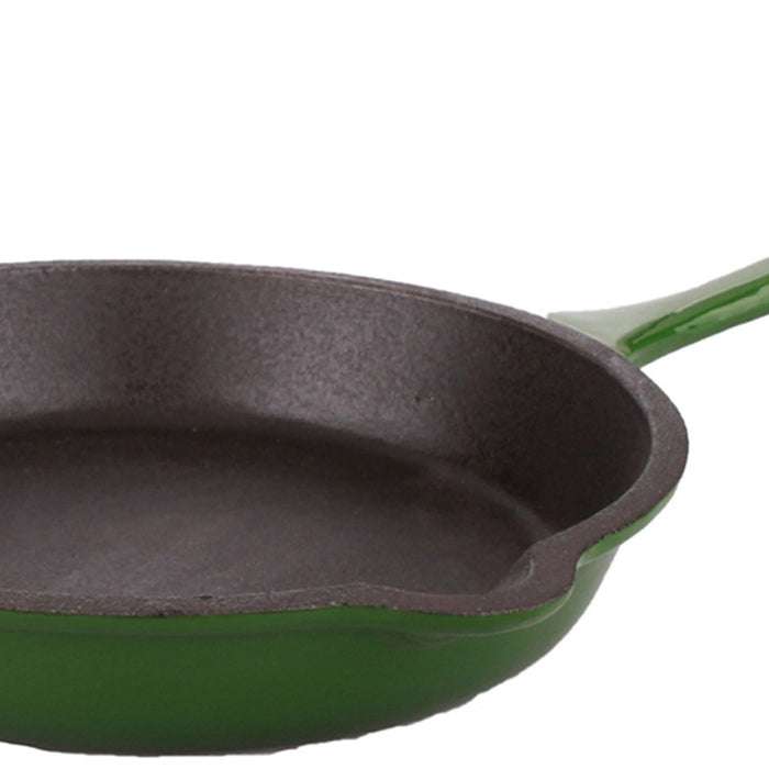 BergHOFF Neo 3pc Cast Iron Fry Pan & Grill Pan Set with Slotted Steak Press, Green - Cookware Sets