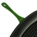 BergHOFF Neo 3pc Cast Iron Fry Pan & Grill Pan Set with Slotted Steak Press, Green - Cookware Sets
