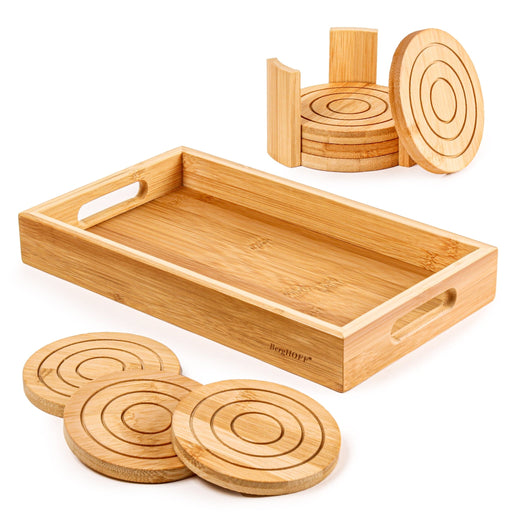 BergHOFF Bamboo 8pc Serving Tray with Coasters Set - Coasters