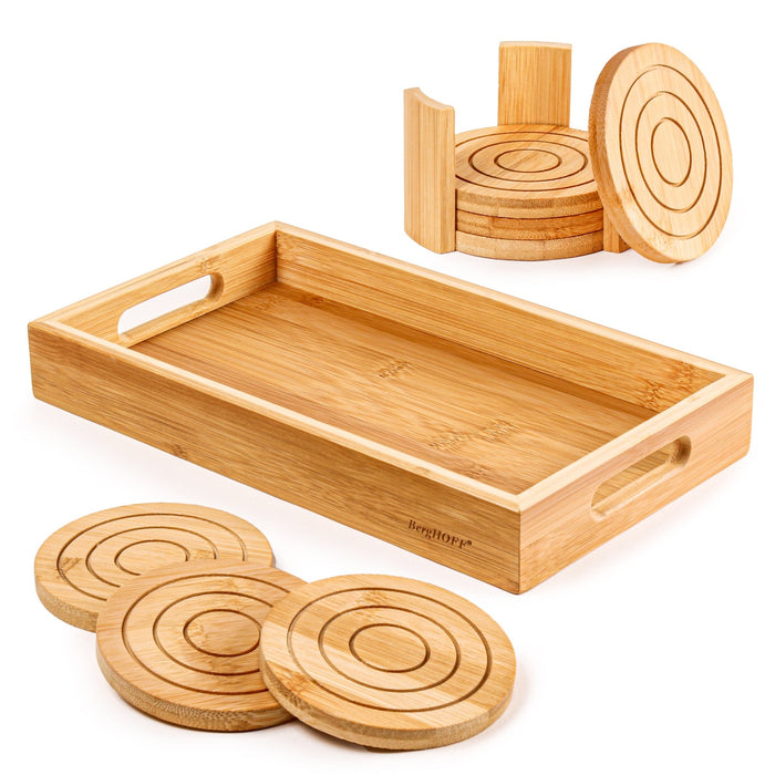 BergHOFF Bamboo 8pc Serving Tray with Coasters Set - Coasters