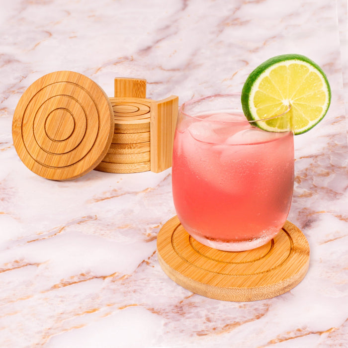 BergHOFF Bamboo 8pc Serving Tray with Coasters Set - Coasters