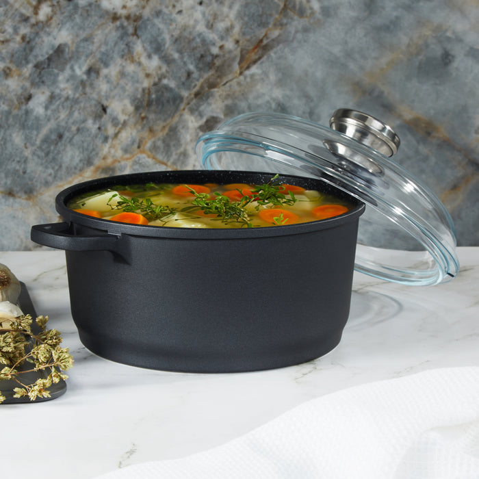 Image 1 of EuroCAST Cast Aluminum Nonstick 8" Stockpot 3.2qt., Glass Lid