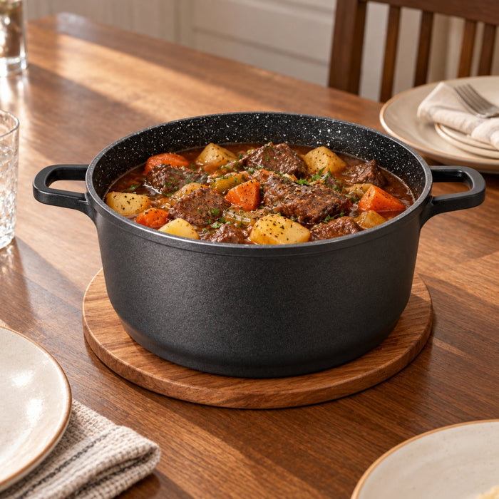 BergHOFF EuroCAST Cast Aluminum Nonstick 8" Stockpot 3.2qt., Glass Lid - Stock Pots