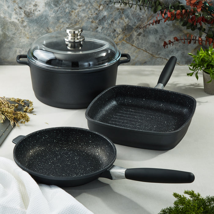 Image 3 of EuroCAST Cast Aluminum Nonstick 11" Stockpot 7qt., Glass Lid