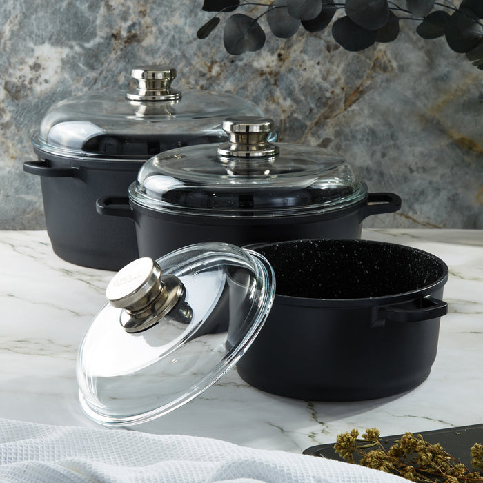 BergHOFF EuroCAST Cast Aluminum Nonstick 11" Stockpot 7qt., Glass Lid