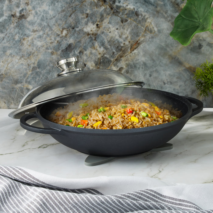 Image 1 of EuroCAST Cast Aluminum Nonstick 12.5" Wok 5qt. with Lid
