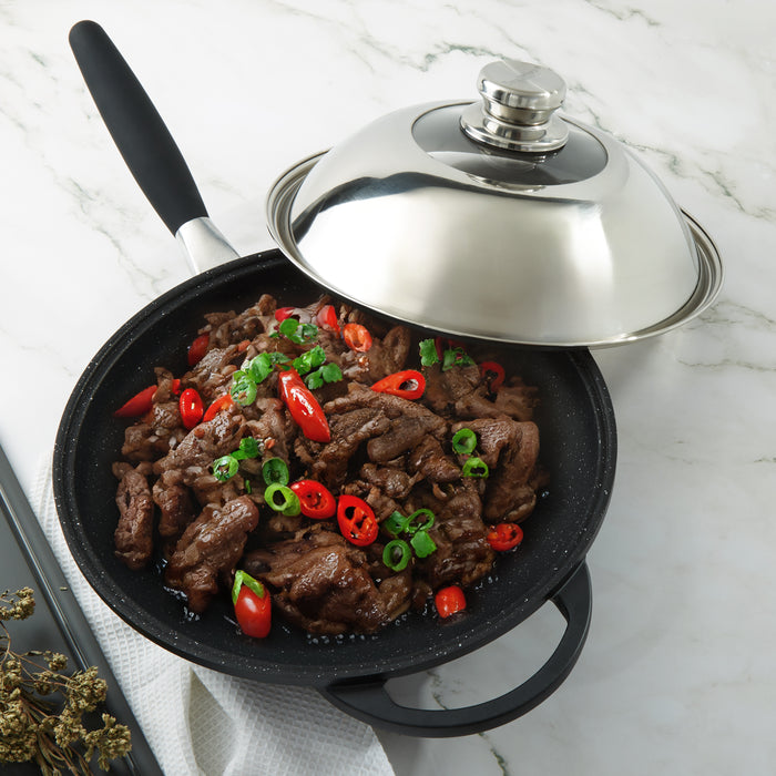 Image 1 of EuroCAST Cast Aluminum Nonstick 11" Wok with Lid