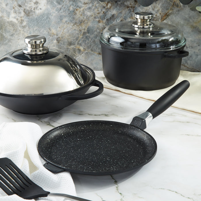 Image 5 of EuroCAST Cast Aluminum Nonstick 11" Wok with Lid