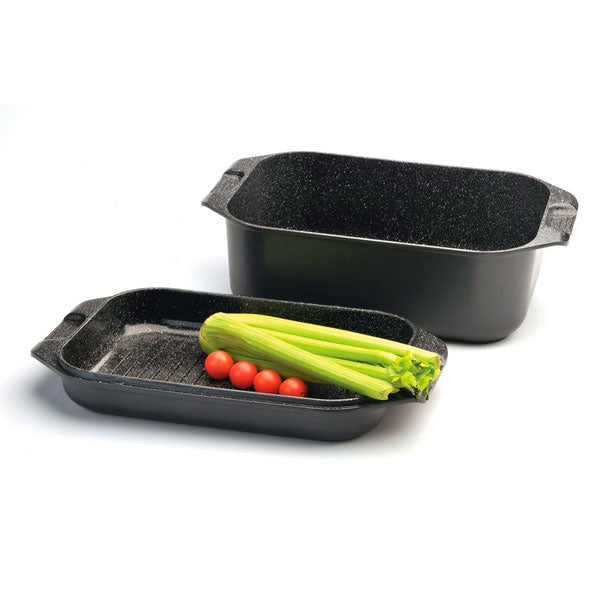 Image 2 of EuroCAST Cast Aluminum Nonstick 9.5qt. Double Roasting Pan