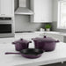 BergHOFF Neo 5pc Cast Iron Dutch Oven Set with 10" Fry Pan, 3qt. & 5qt., Purple - Cookware Sets