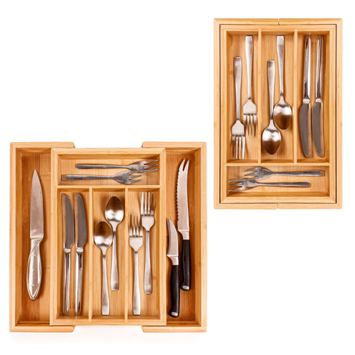 BergHOFF Bamboo 6-Slot Expanding Flatware Organizer, Set of Two - Kitchen Organizers