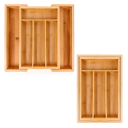 BergHOFF Bamboo 6-Slot Expanding Flatware Organizer, Set of Two - Kitchen Organizers