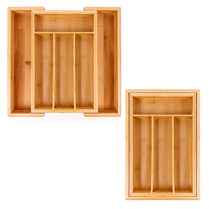 BergHOFF Bamboo 6-Slot Expanding Flatware Organizer, Set of Two - Kitchen Organizers