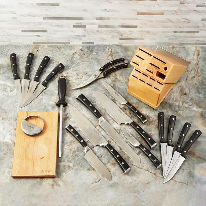 BergHOFF Forged 21Pc Stainless Steel Smart Knife Block with Sharpener - Knife Blocks & Holders