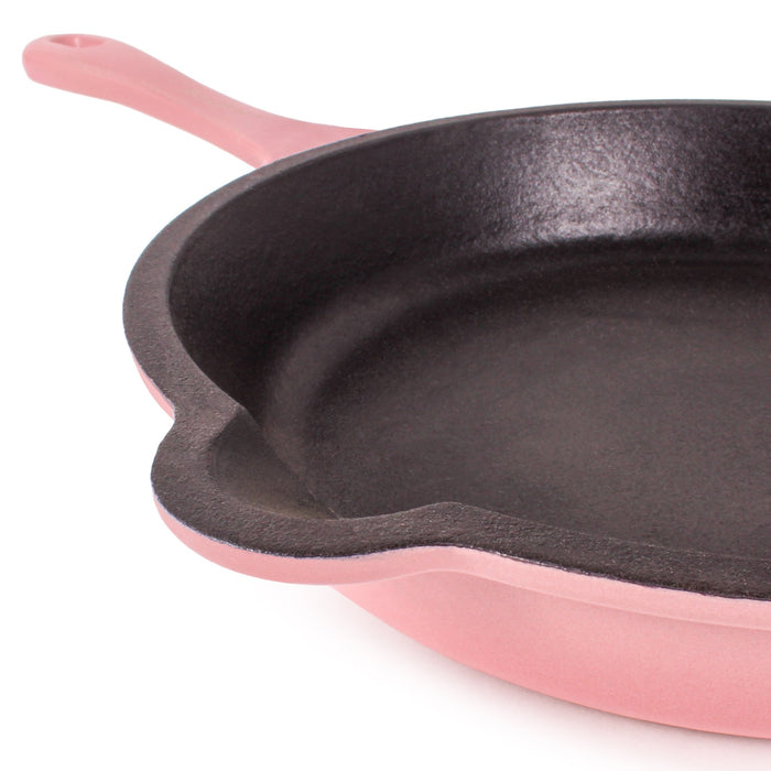 BergHOFF Neo 2pc Cast Iron 10" Fry Pan & 11" Grill Pan Cookware Set, Pink - Griddles & Grill Pans