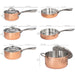 Image 7 of BergHOFF Vintage Copper 10Pc Tri-Ply Cookware Set, Hammered Exterior