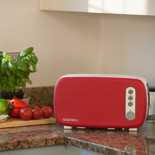 BergHOFF Seren 2Pc Side Loading Toaster with Red Panel - Toasters
