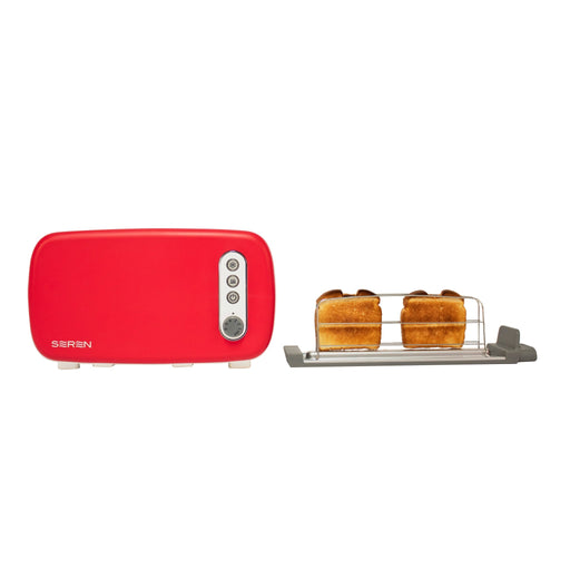 BergHOFF Seren 2Pc Side Loading Toaster with Red Panel - Toasters