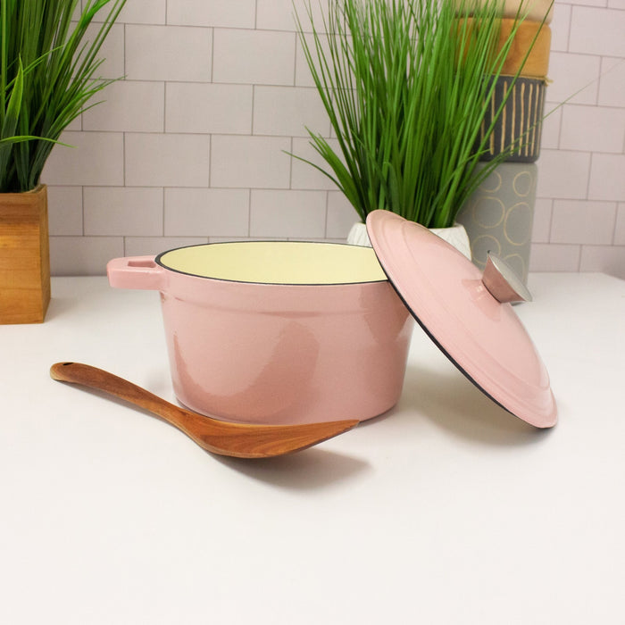 BergHOFF Neo Cast Iron 3qt. Round Dutch Oven 8" with Lid, Pink - Stock Pots