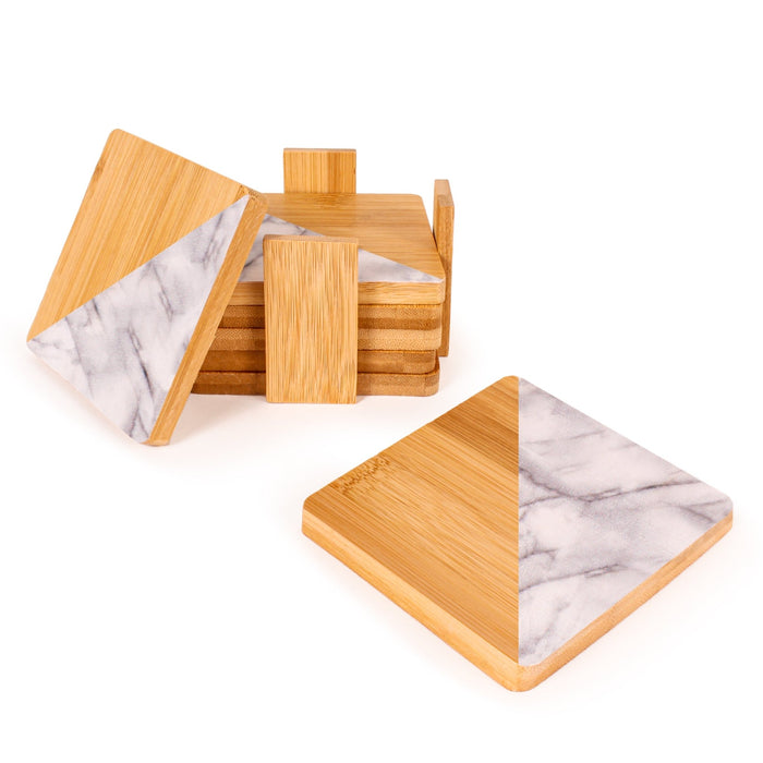 BergHOFF Bamboo 7pc Two-Tone Bamboo Coaster Set, Square - Kitchen Utensil Sets