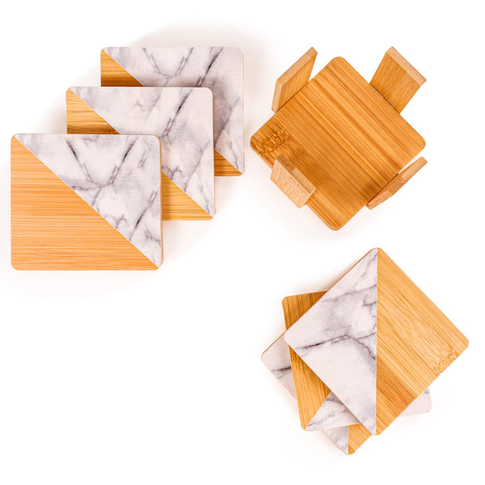BergHOFF Bamboo 7pc Two-Tone Bamboo Coaster Set, Square - Kitchen Utensil Sets