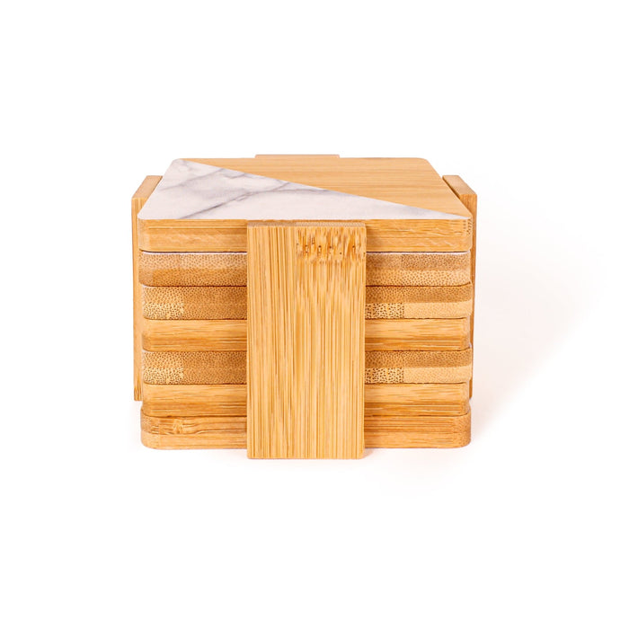 BergHOFF Bamboo 7pc Two-Tone Bamboo Coaster Set, Square - Kitchen Utensil Sets