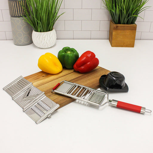BergHOFF 6Pc Multi Slicer Pro Mandolin, Red - Kitchen Knives