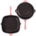 BergHOFF Neo 4pc Cast Iron Cookware Set, Grill Pan, Fry Pan & Oval Dutch Oven, Pink - Cookware Sets