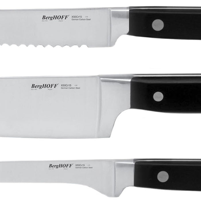 BergHOFF Essentials Contempo 6Pc Stainless Steel Knife Set with Sharpener - Kitchen Knives