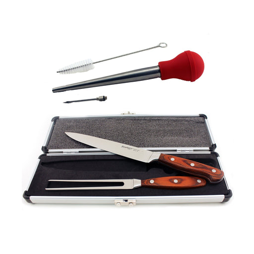 BergHOFF Pakka Wood 6pc Carving Prep and Turkey Baster Set - Kitchen Knives