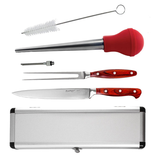 BergHOFF Pakka Wood 6pc Carving Prep and Turkey Baster Set - Kitchen Knives