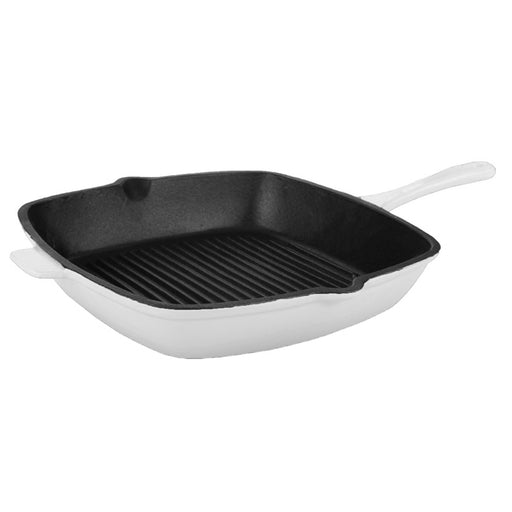 BergHOFF Neo Cast Iron Square Grill Pan 11", White - Griddles & Grill Pans