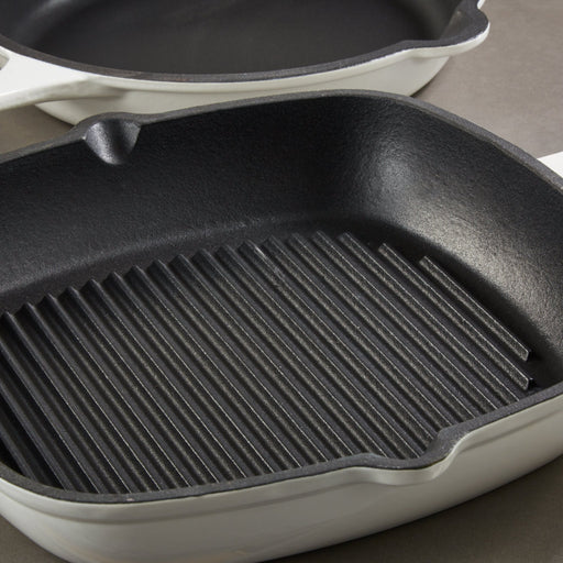 BergHOFF Neo Cast Iron Square Grill Pan 11", White - Griddles & Grill Pans