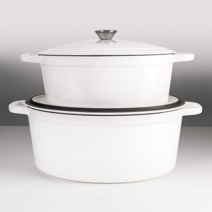 BergHOFF Neo Cast Iron 5qt. Oval Dutch Oven 11.5" with Lid, White - Dutch Ovens