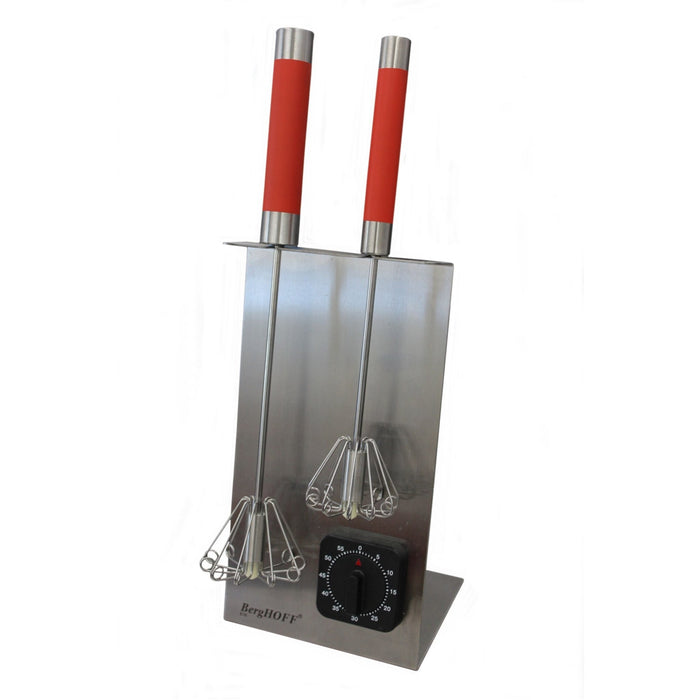 BergHOFF Essentials 3Pc 18/10 Stainless Steel Whisk Set, Red - Kitchen Utensil Sets