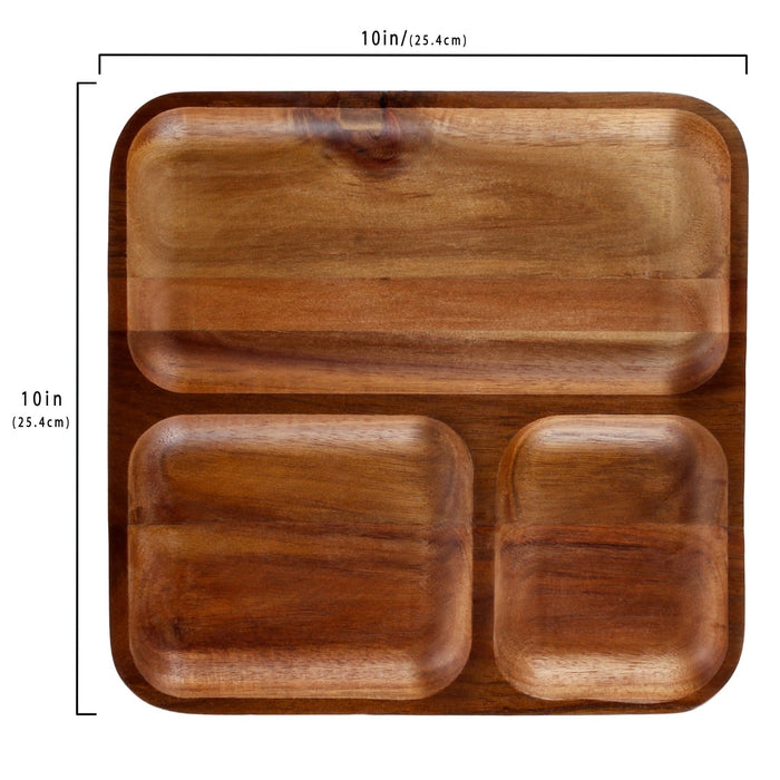 BergHOFF Acacia Wood Divided Tray, 10" - Serving Trays