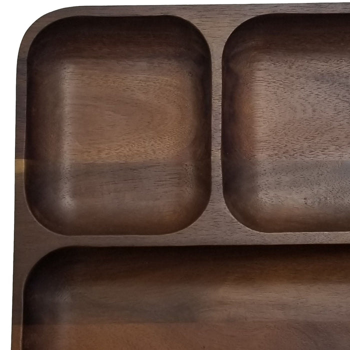 BergHOFF Acacia Wood Divided Tray, 10" - Serving Trays