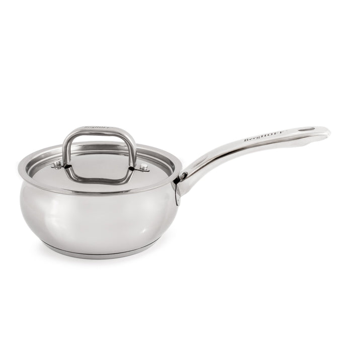 BergHOFF Belly Shape 18/10 Stainless Steel 6.25" Sauce Pan with SS Lid, 1.5qt. - Saucepans