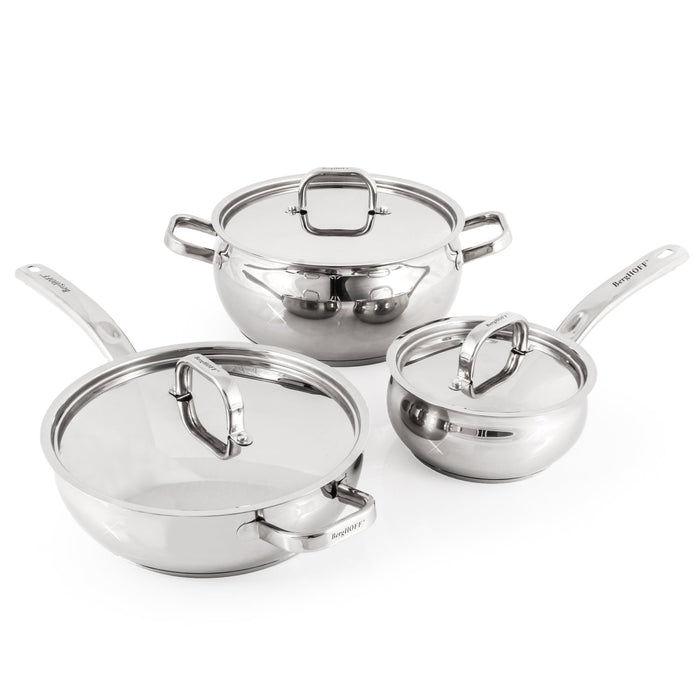 BergHOFF Belly Shape 18/10 Stainless Steel 6.25" Sauce Pan with SS Lid, 1.5qt. - Saucepans