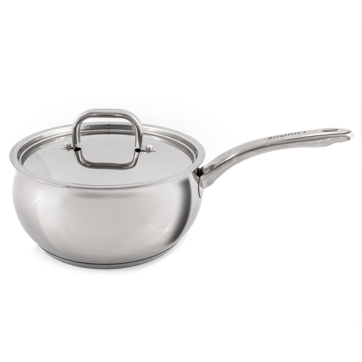BergHOFF Belly Shape 18/10 Stainless Steel 8" Sauce Pan with SS Lid, 3.2qt. - Saucepans
