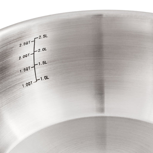 BergHOFF Belly Shape 18/10 Stainless Steel 8" Sauce Pan with SS Lid, 3.2qt. - Saucepans