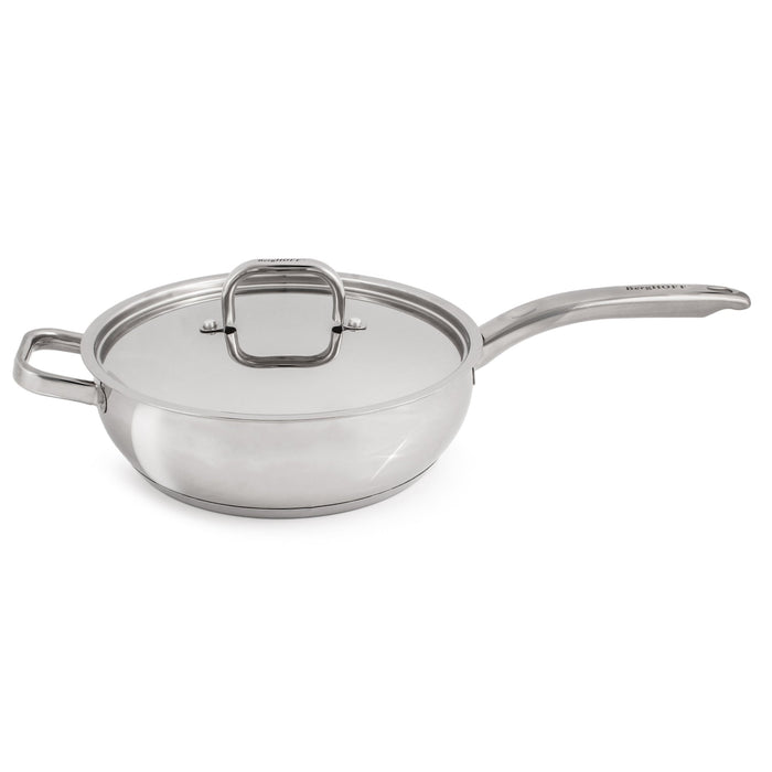 BergHOFF Belly Shape 18/10 Stainless Steel 9.5" Deep Skillet with SS Lid, 3.2qt. - Skillets & Frying Pans