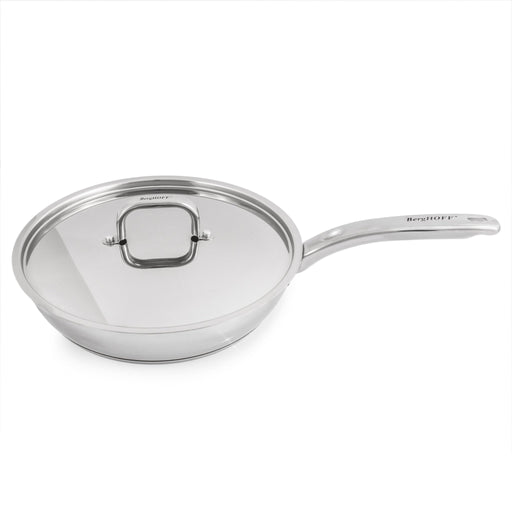 BergHOFF Belly Shape 18/10 Stainless Steel 10.5" Skillet with SS Lid, 2.5qt. - Skillets & Frying Pans