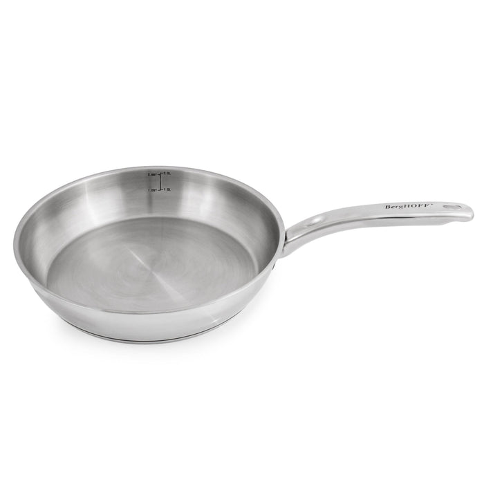 BergHOFF Belly Shape 18/10 Stainless Steel 10.5" Skillet with SS Lid, 2.5qt. - Skillets & Frying Pans