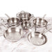 BergHOFF Belly Shape 12pc 18/10 Stainless Steel Cookware Set, Glass Lids - Cookware Sets