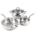 BergHOFF Belly Shape 12pc 18/10 Stainless Steel Cookware Set, Glass Lids - Cookware Sets